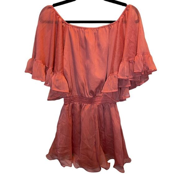 NWT Endless Rose Off Shoulder Ruffle Romper - Picture 3 of 4